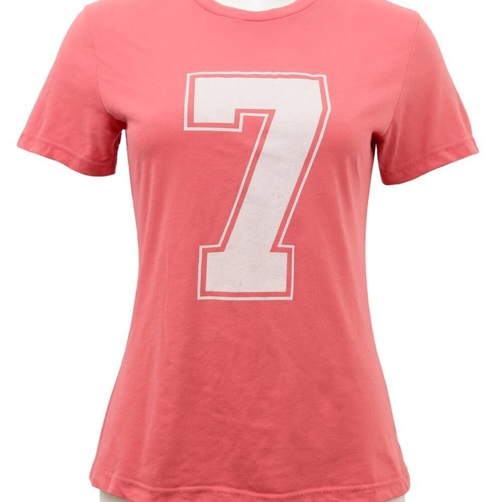 Gildan Softstyle Pink #7 Graphic Tee Shirt Size M NWOT